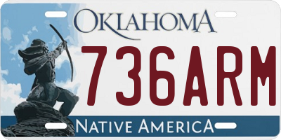 OK license plate 736ARM