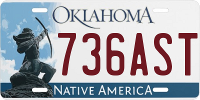 OK license plate 736AST
