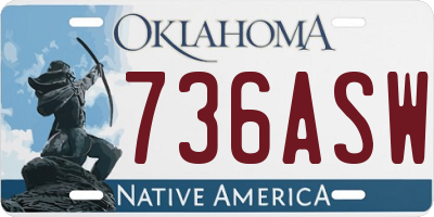 OK license plate 736ASW