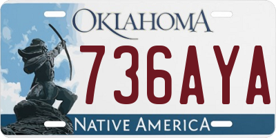 OK license plate 736AYA
