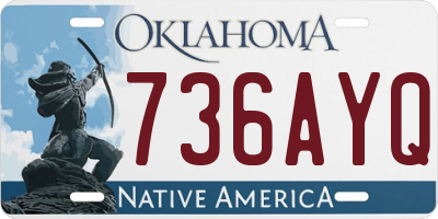 OK license plate 736AYQ