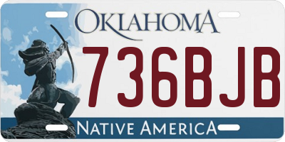 OK license plate 736BJB