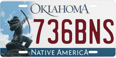 OK license plate 736BNS
