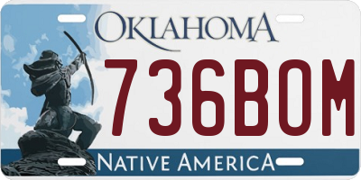 OK license plate 736BOM