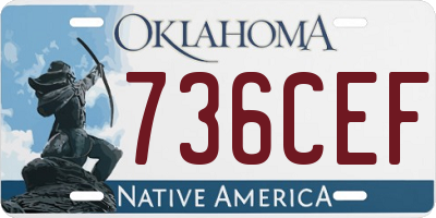 OK license plate 736CEF