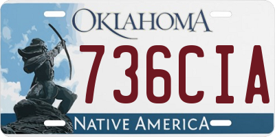 OK license plate 736CIA