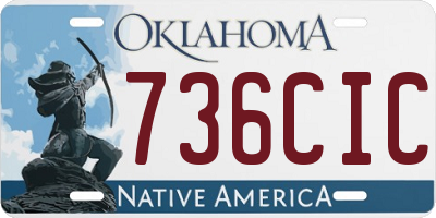OK license plate 736CIC