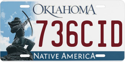 OK license plate 736CID