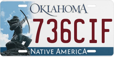 OK license plate 736CIF
