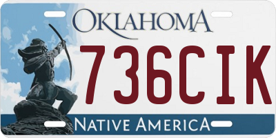 OK license plate 736CIK