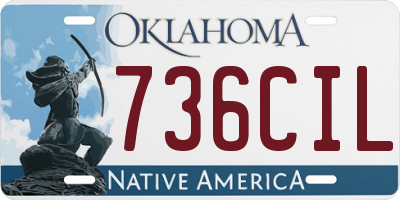 OK license plate 736CIL