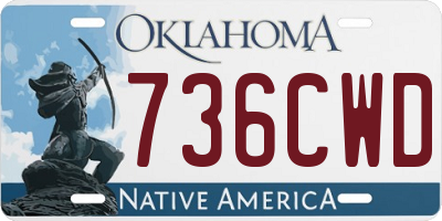 OK license plate 736CWD