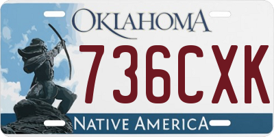OK license plate 736CXK