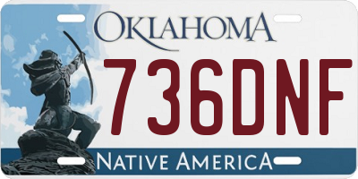 OK license plate 736DNF