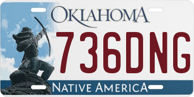 OK license plate 736DNG