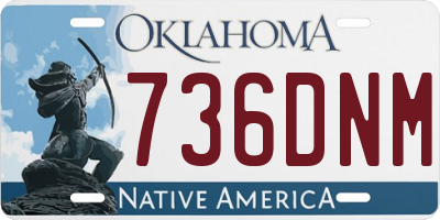 OK license plate 736DNM
