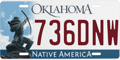 OK license plate 736DNW