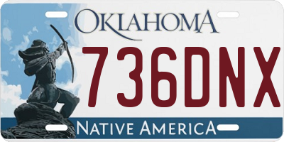 OK license plate 736DNX