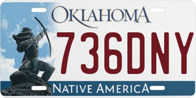 OK license plate 736DNY