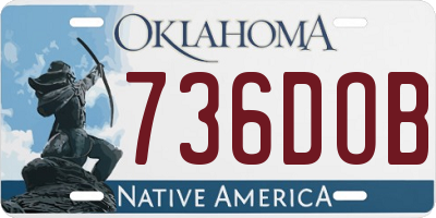 OK license plate 736DOB