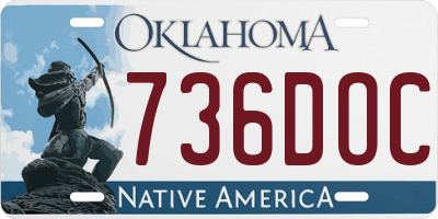 OK license plate 736DOC