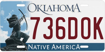 OK license plate 736DOK