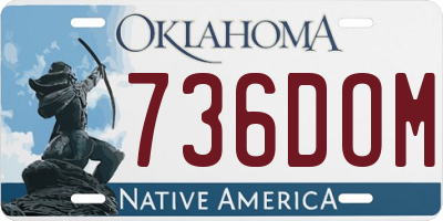 OK license plate 736DOM