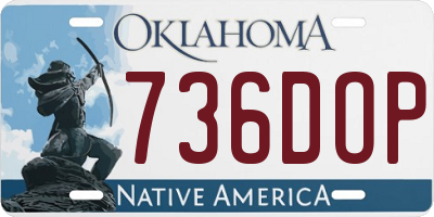 OK license plate 736DOP