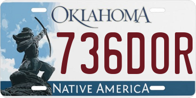 OK license plate 736DOR