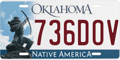 OK license plate 736DOV