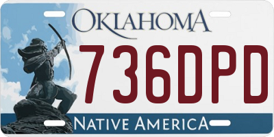 OK license plate 736DPD