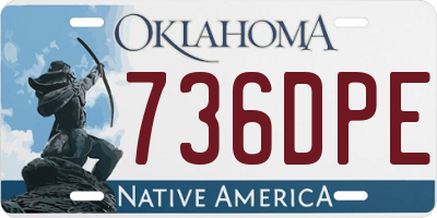 OK license plate 736DPE