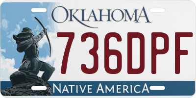 OK license plate 736DPF