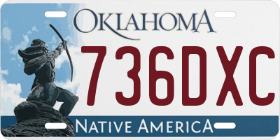 OK license plate 736DXC