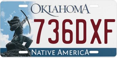 OK license plate 736DXF