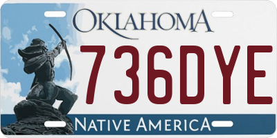 OK license plate 736DYE