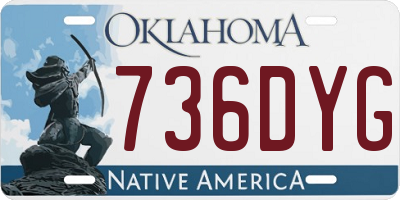 OK license plate 736DYG