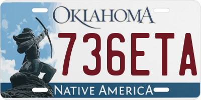 OK license plate 736ETA