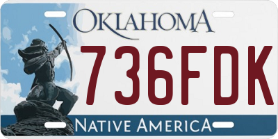 OK license plate 736FDK