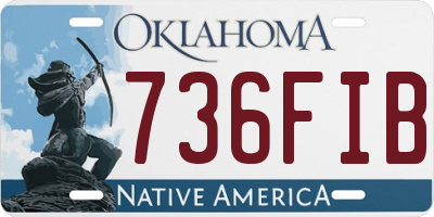 OK license plate 736FIB