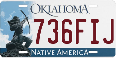 OK license plate 736FIJ