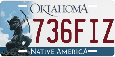 OK license plate 736FIZ