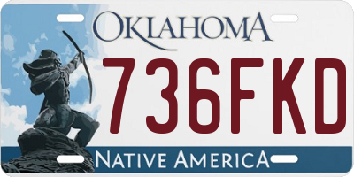 OK license plate 736FKD