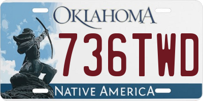 OK license plate 736TWD