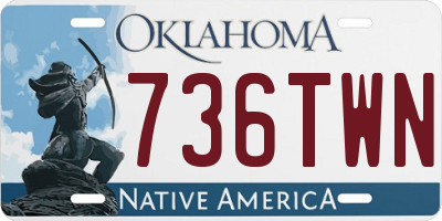 OK license plate 736TWN