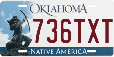 OK license plate 736TXT