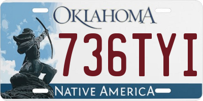 OK license plate 736TYI