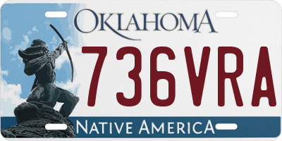 OK license plate 736VRA