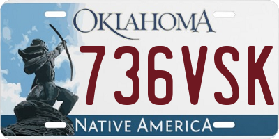 OK license plate 736VSK