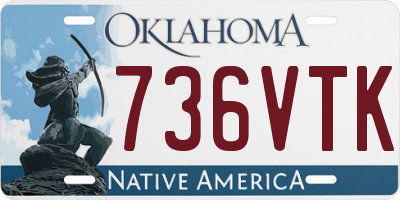 OK license plate 736VTK